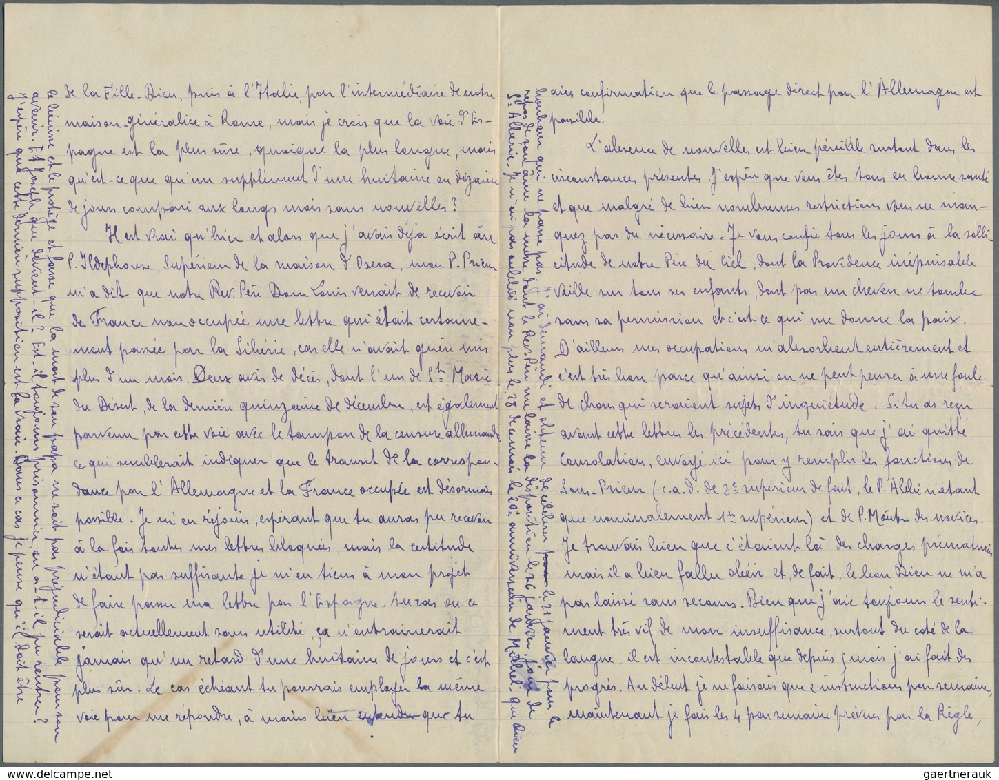 China - Besonderheiten: 1941 (SPAIN UNDER COVER MAIL). Letter Written From 'Father Maupeu, Monastere - Sonstige & Ohne Zuordnung