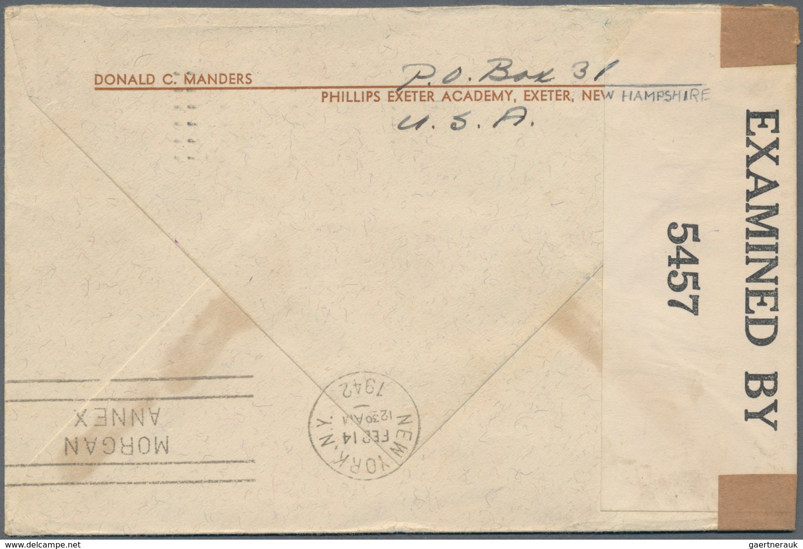 China - Besonderheiten: 1942,WWII: "SERVICE SUSPENDED / RETURN TO SENDER / Foreign Section, Morgan A - Sonstige & Ohne Zuordnung