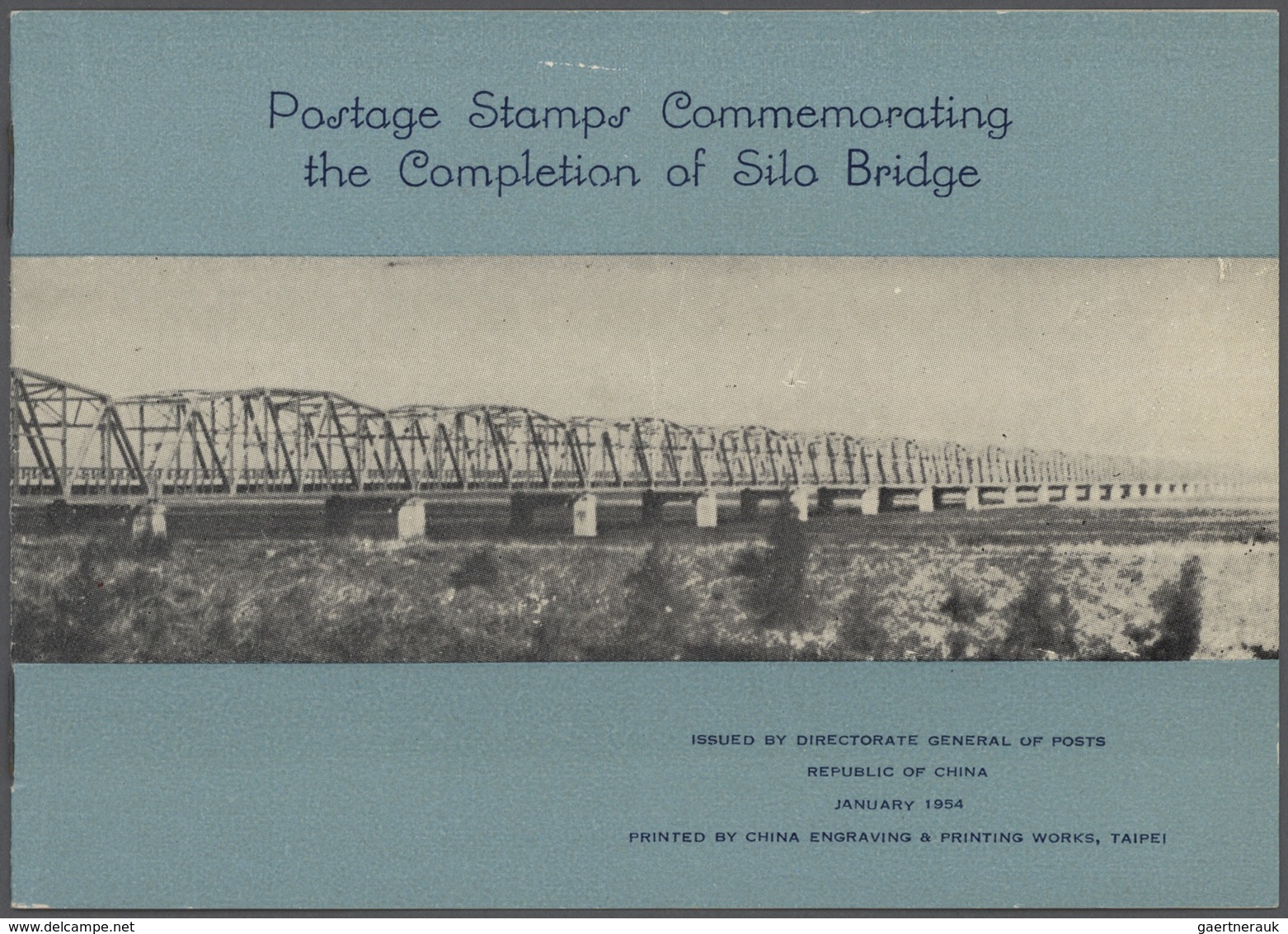 China - Taiwan (Formosa): 1954, Silo-bridge S/s In Complete Booklet, Unsued No Gum As Issued (Michel - Sonstige & Ohne Zuordnung