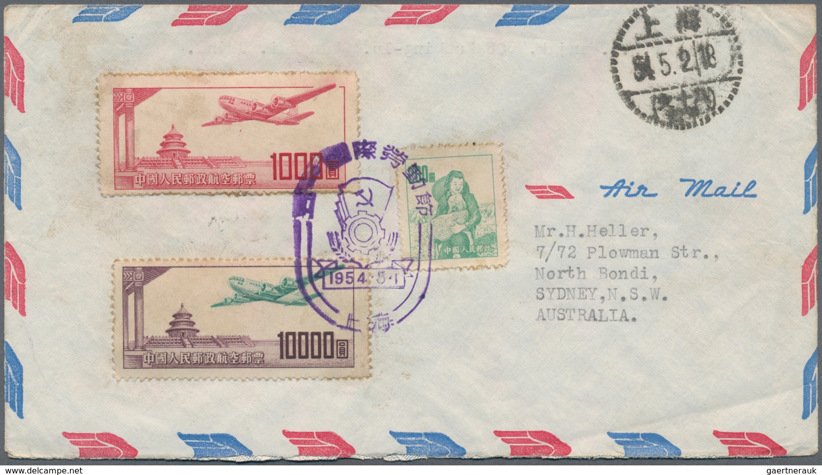 China - Volksrepublik: 1951, Air Mails On Air Mail Covers (2): $1000, $3000 And $5000 With Stalin $2 - Sonstige & Ohne Zuordnung