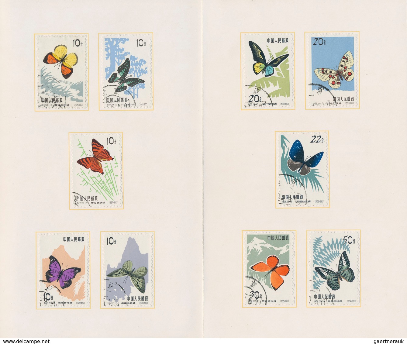 China - Volksrepublik: 1963, Butterflies, Both Sets Within Presentation Folder With Coloured Cover " - Other & Unclassified