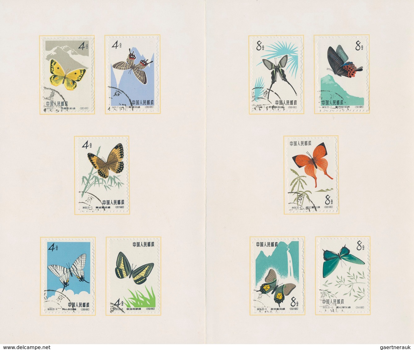 China - Volksrepublik: 1963, Butterflies, Both Sets Within Presentation Folder With Coloured Cover " - Sonstige & Ohne Zuordnung