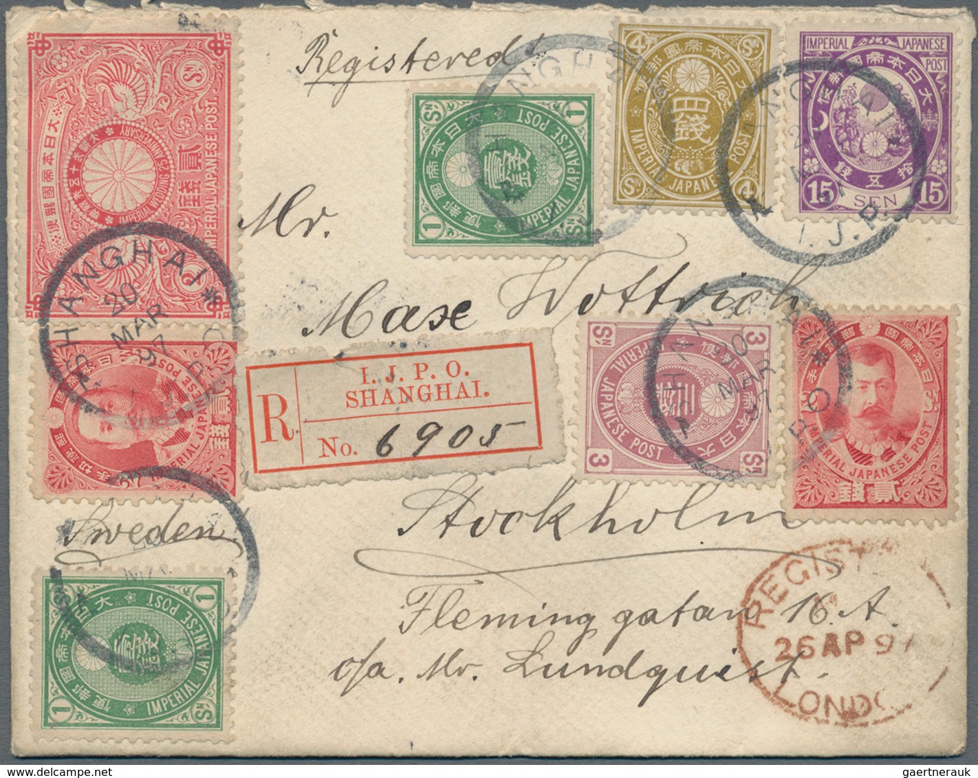 Japanische Post In China: 1883/96, UPU Koban 1 S. (2), New Koban 3 S., 4 S., 15 S., Silver Wedding 2 - 1943-45 Shanghai & Nanjing