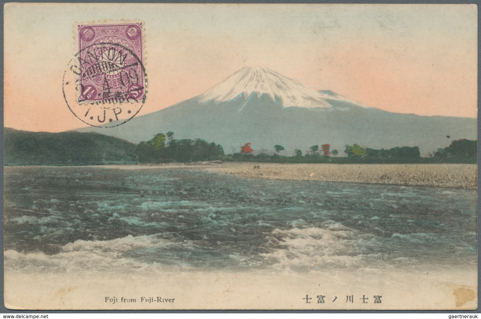 Japanische Post In China: 1909. Picture Post Card Of 'Fuji From River' Addressed To France Bearing S - 1943-45 Shanghai & Nanjing