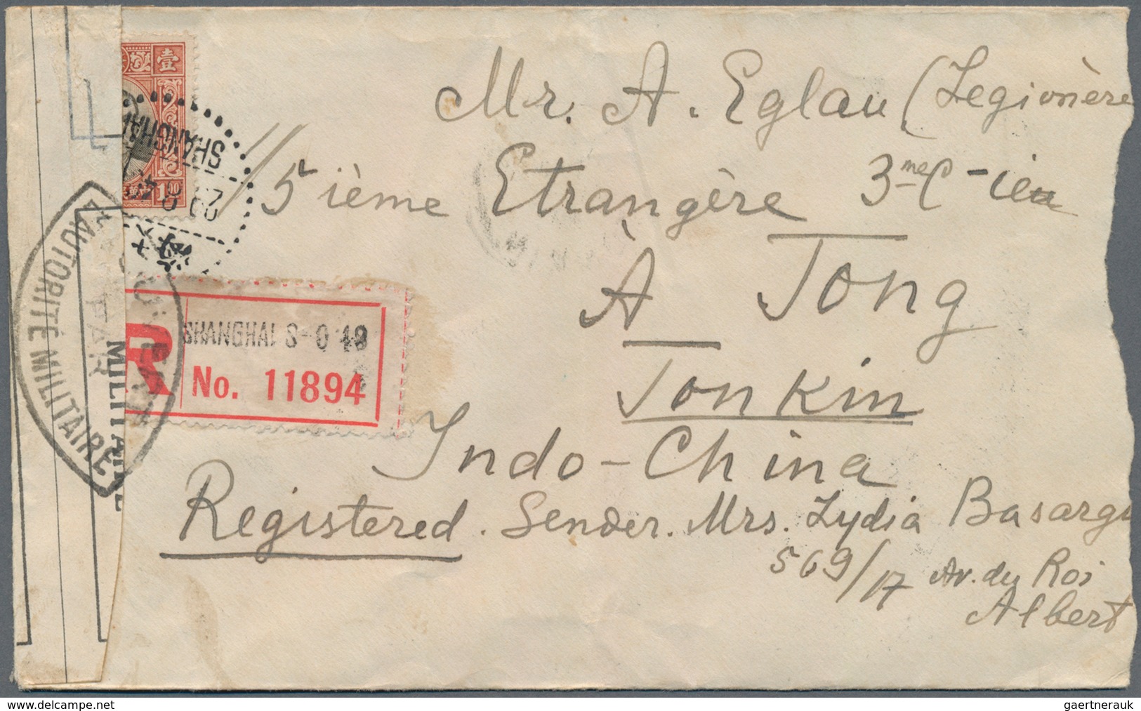 Japanische Besetzung  WK II - China - Zentralchina / Central China: 1940, Registered And Censored Co - 1943-45 Shanghai & Nanjing