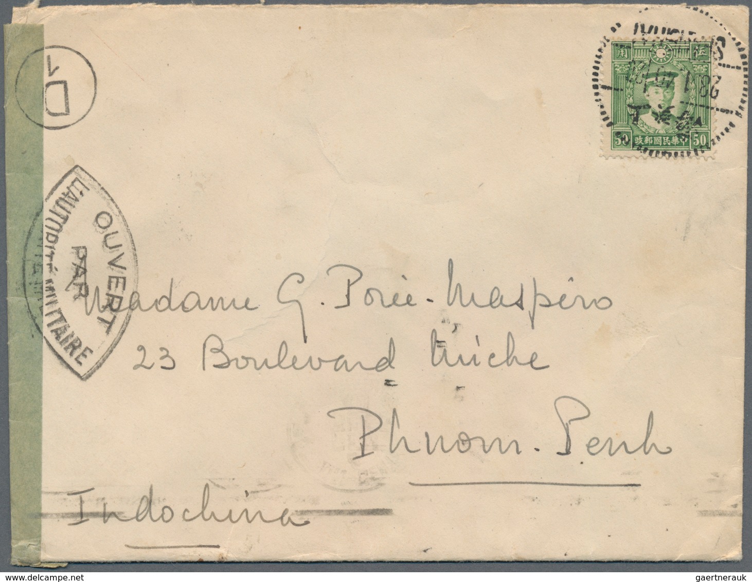 Japanische Besetzung  WK II - China - Zentralchina / Central China: 1940, Censored Cover From Shangh - 1943-45 Shanghai & Nanjing