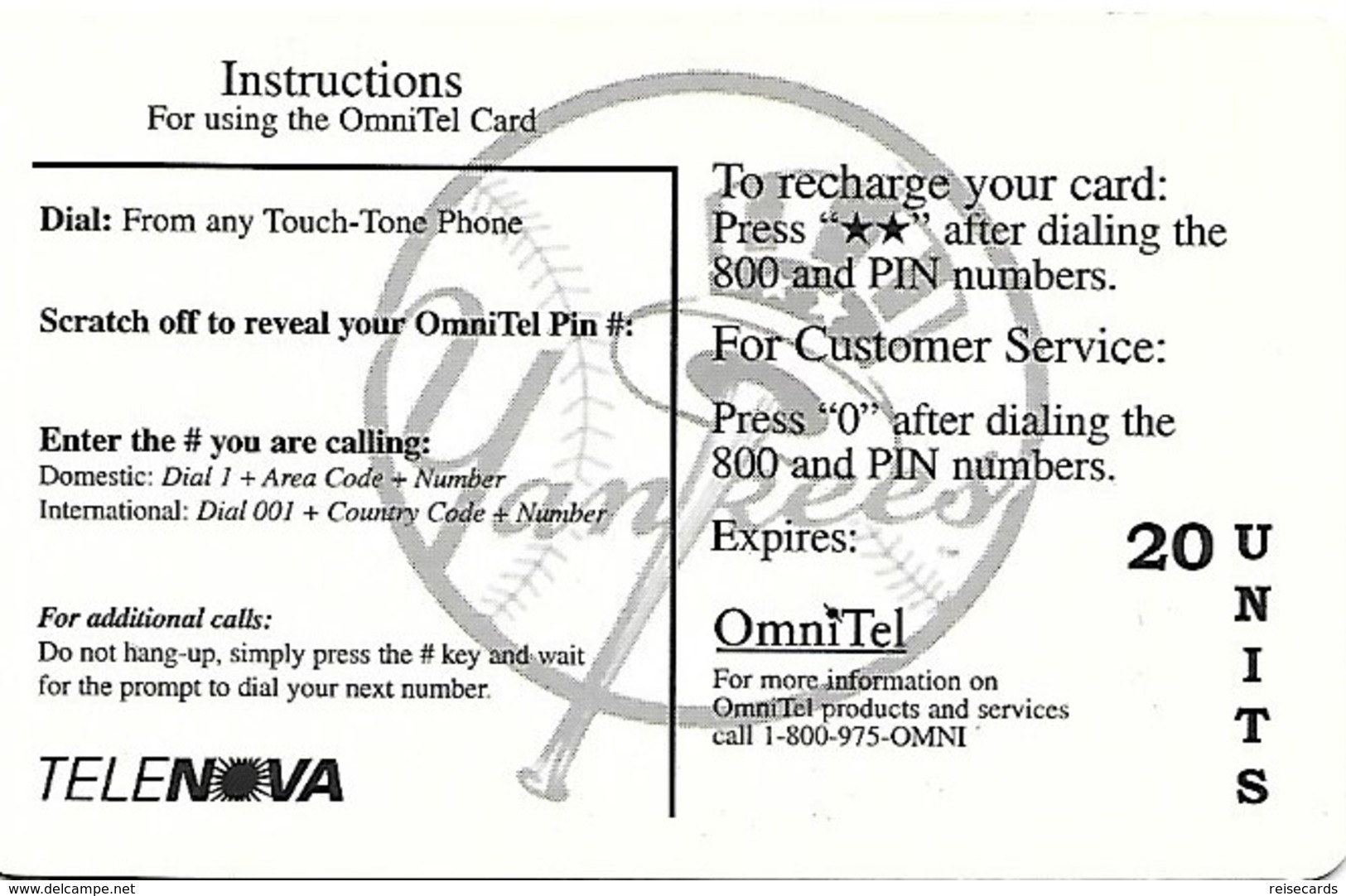 USA: Omni Tel  - TeleCard World '95 Exposition New York - Sonstige & Ohne Zuordnung