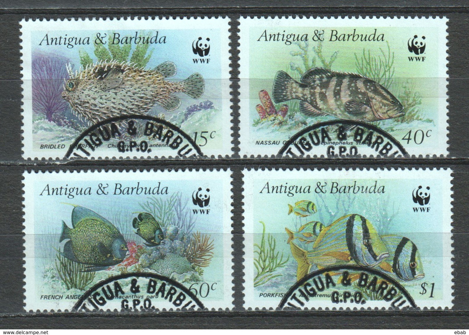 Antigua & Barbuda 1987 Mi 1010-1013 WWF FISHES - Gebruikt