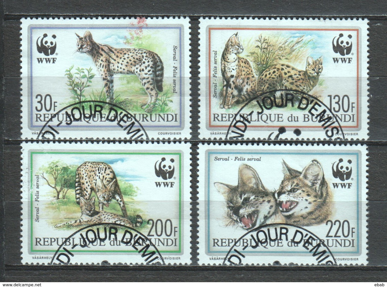Burundi 1992 Mi 1758-1761 WWF SERVAL - Used Stamps