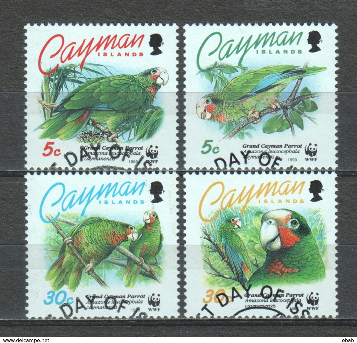 Cayman Islands 1993 Mi 690-693 WWF PARRIOTS - Used Stamps