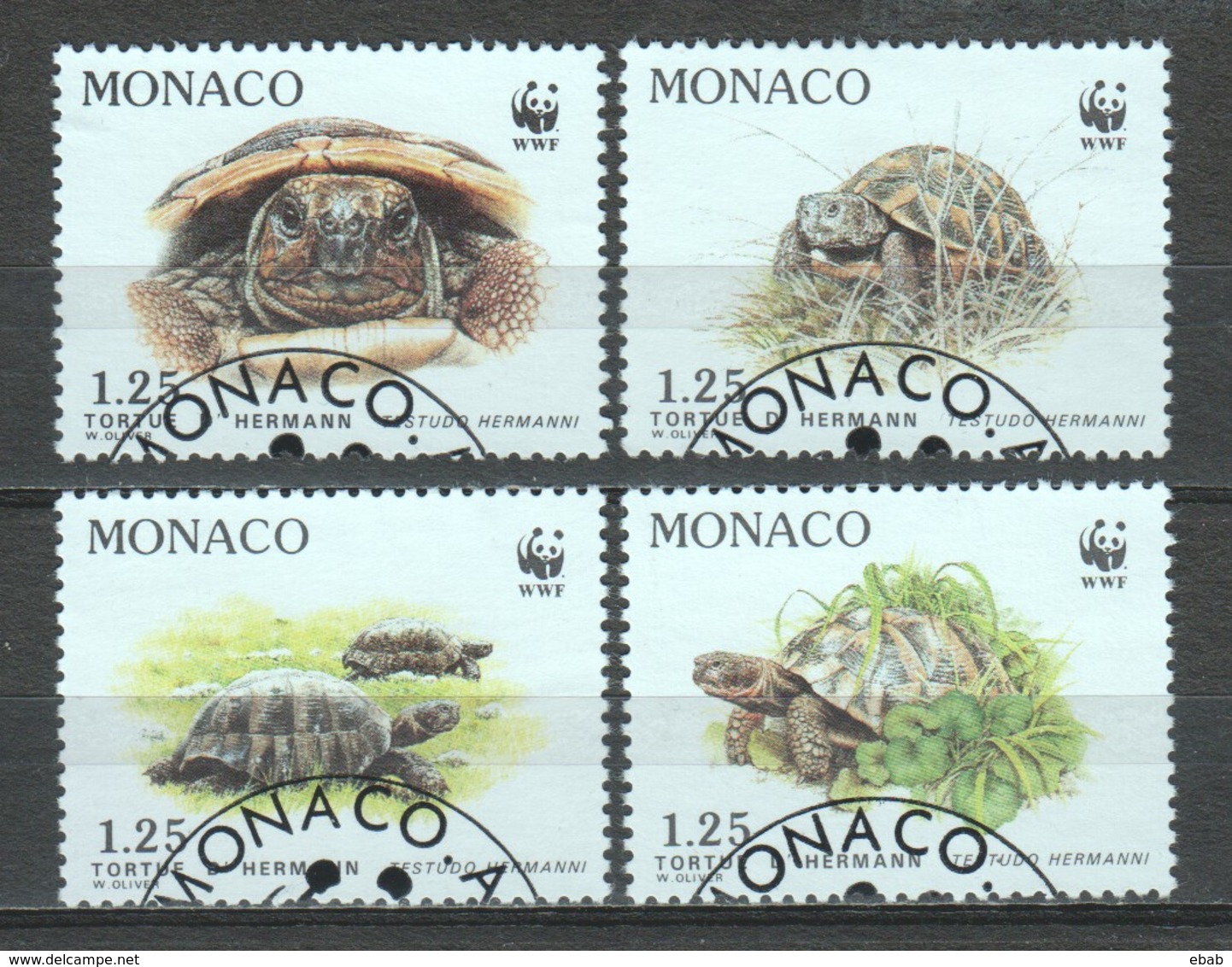 Monaco 1991 Mi 2046-2049 WWF TURTLES - Usados