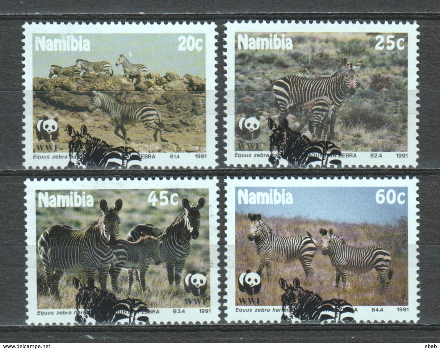 Namibia 1991 Mi 702-705 WWf ZEBRA - Gebruikt