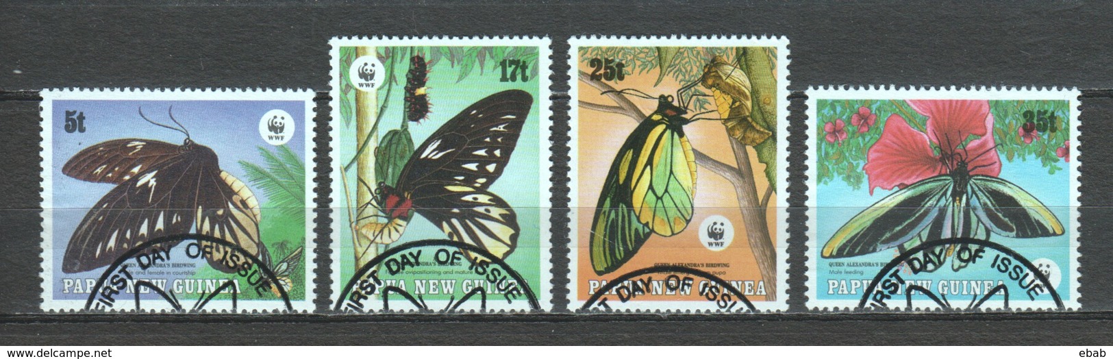 Papua New Guinea 1988 Mi 574-577 WWF BUTTERFLIES - Used Stamps