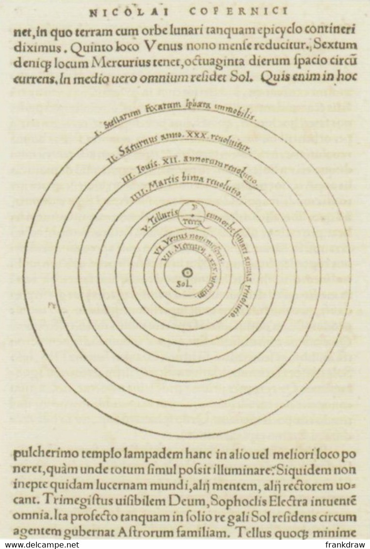 Postcard - The Night Sky - Copernicus's Iconic Drawing Placing The Sun At The Centre Of The Universe, 1543 - New - Astronomy