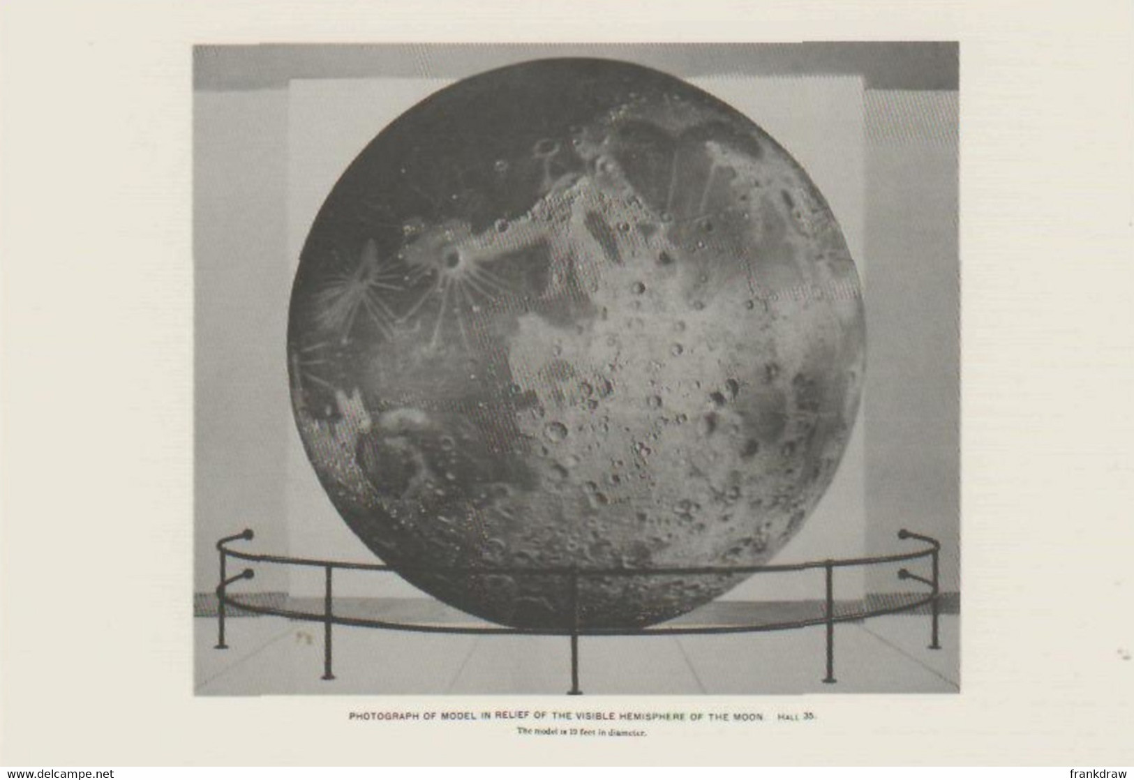 Postcard - The Night Sky - Photo Of Model In Relief Of The Visible Hemisphere Of The Moon By Oliver C. Farrington, 1925 - Astronomy