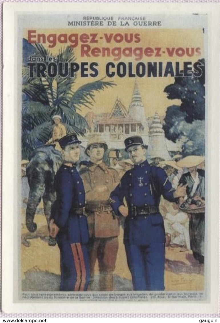 CPM - Affiche Patriotique - ENGAGEZ VOUS ...LES TROUPES COLONIALES - Edit. Art Collections - Patriotiques