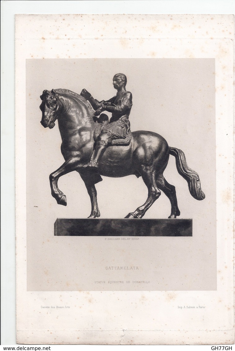 Eau-forte Par Gazette Des Beaux-Arts: Statue équestre De DONATELLO - Estampes & Gravures