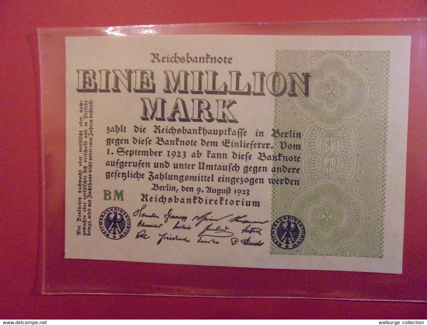 Reichsbanknote 1 MILLION MARK 1923 VARIETE N°2 - 1 Million Mark