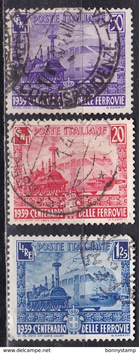 Regno D'Italia, 1939 - Ferrovie Italiane - Nr.449/451 Usato° - Gebraucht