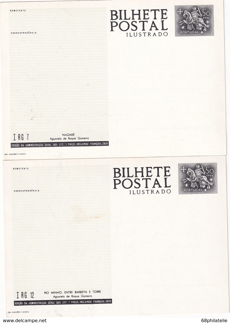 PORTUGAL   ENTIER POSTAL/GANZSACHE/POSTAL STATIONERY LOT DE 4 CARTES ILLUSTREES - Entiers Postaux