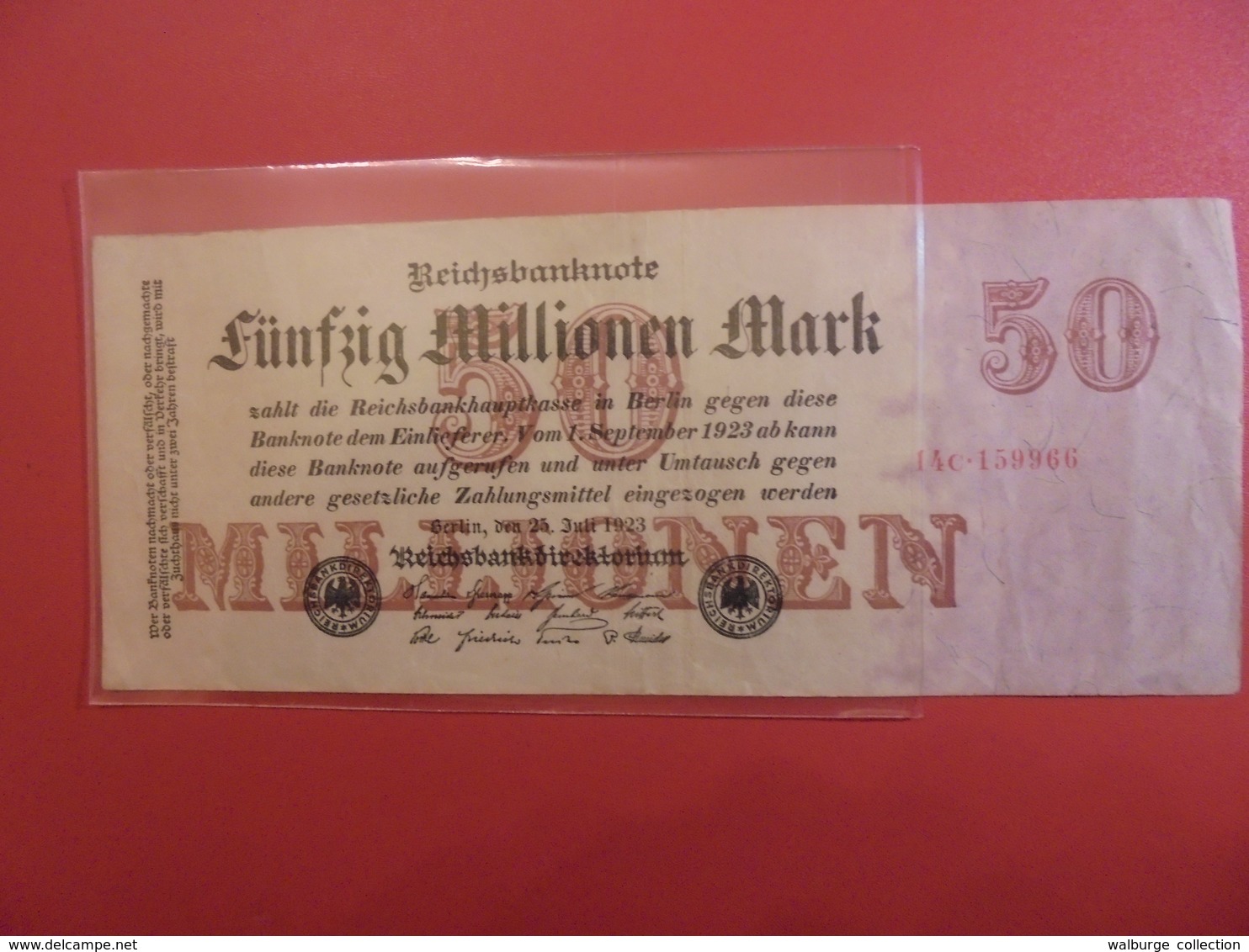 Reichsbanknote 20 MILLIONEN MARK 1923 - 50 Millionen Mark