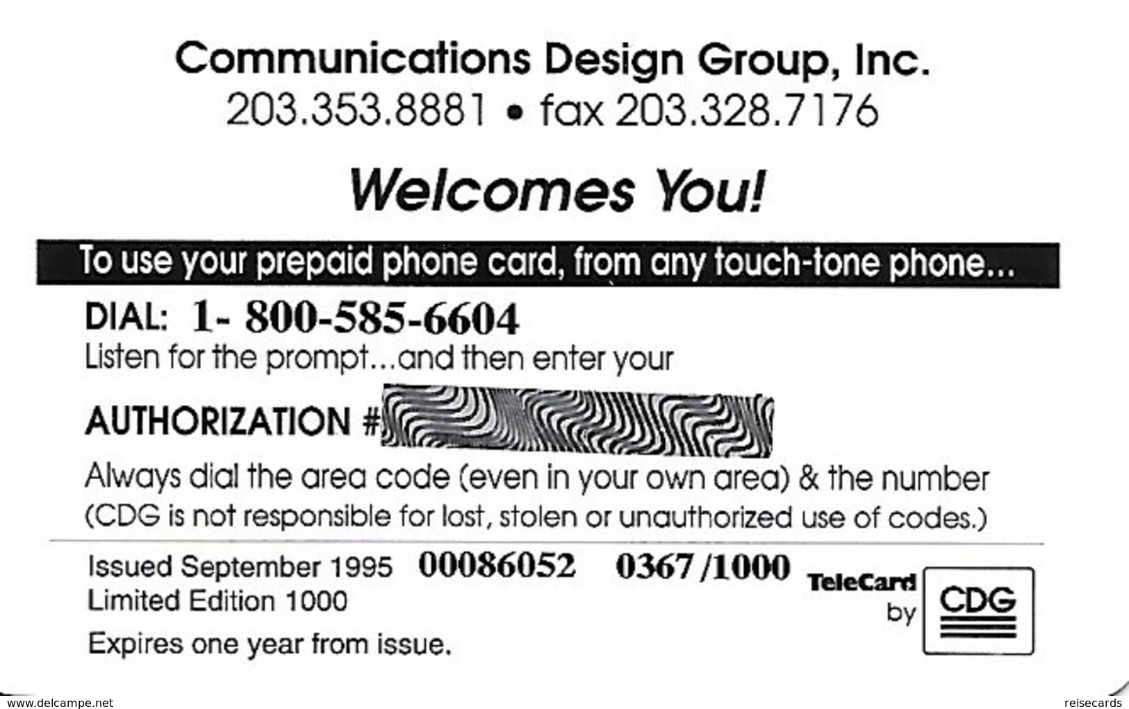 USA: Communications Design Group - TeleCard World '95 Exposition New York. - Sonstige & Ohne Zuordnung