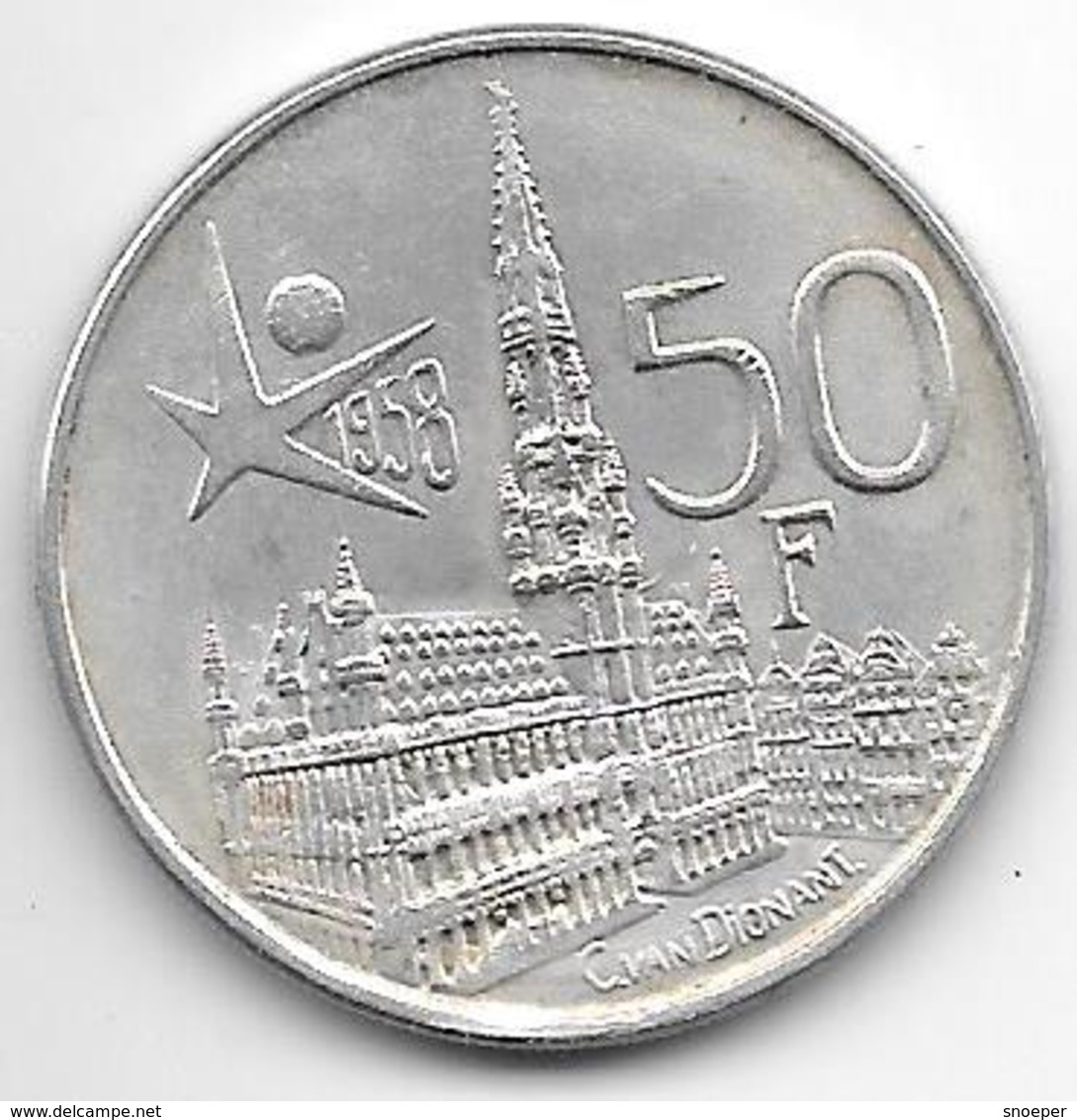 *belguim 50 Francs 1958 DUTCH Expo 1958 Xf+ !!! - 50 Francs