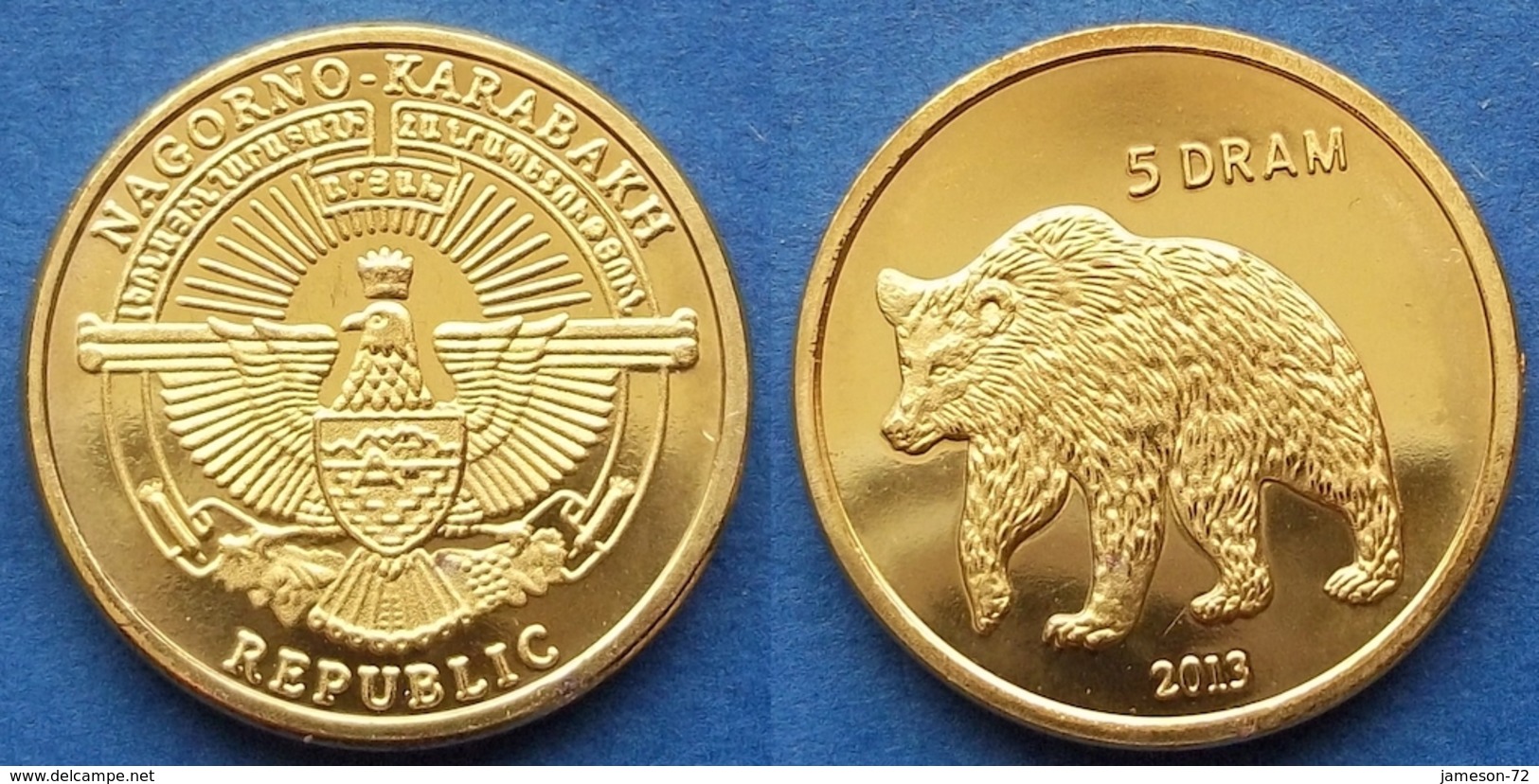 NAGORNO-KARABAKH - 5 Drams 2013 "bear" KM# 32 Republic (1992) - Edelweiss Coins - Nagorno-Karabakh