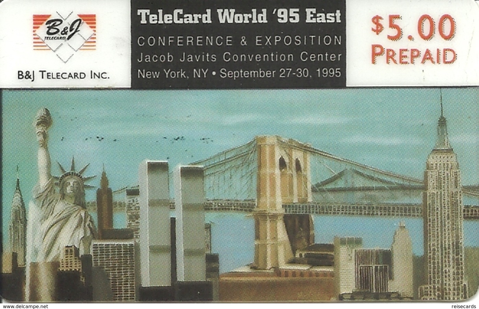 USA: B&J Telecard - TeleCard World '95 Exposition New York. Transparent - Sonstige & Ohne Zuordnung