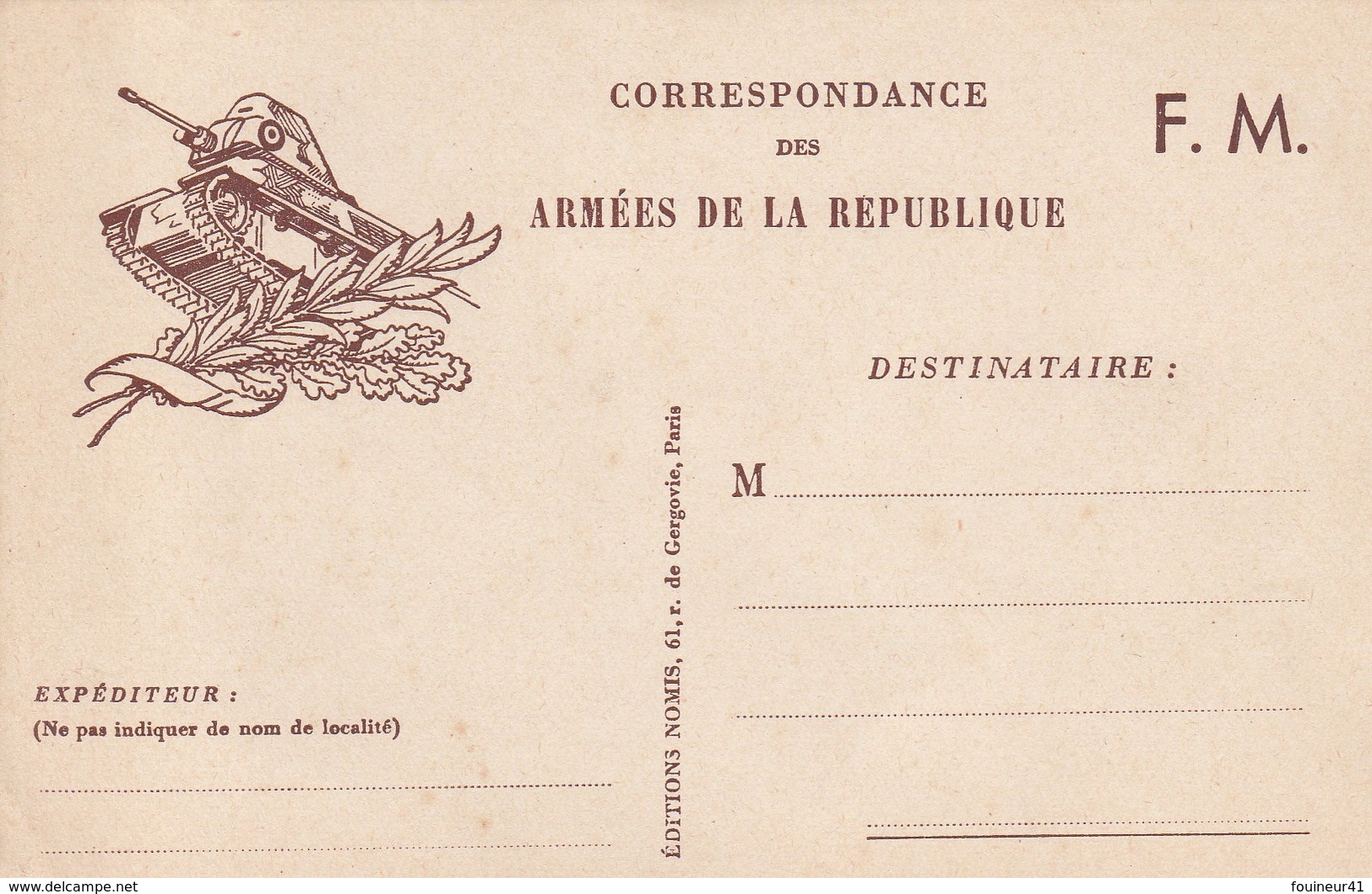 Correspondance Des Armées De La République - Franchise Militaire - Guerra 1939-45