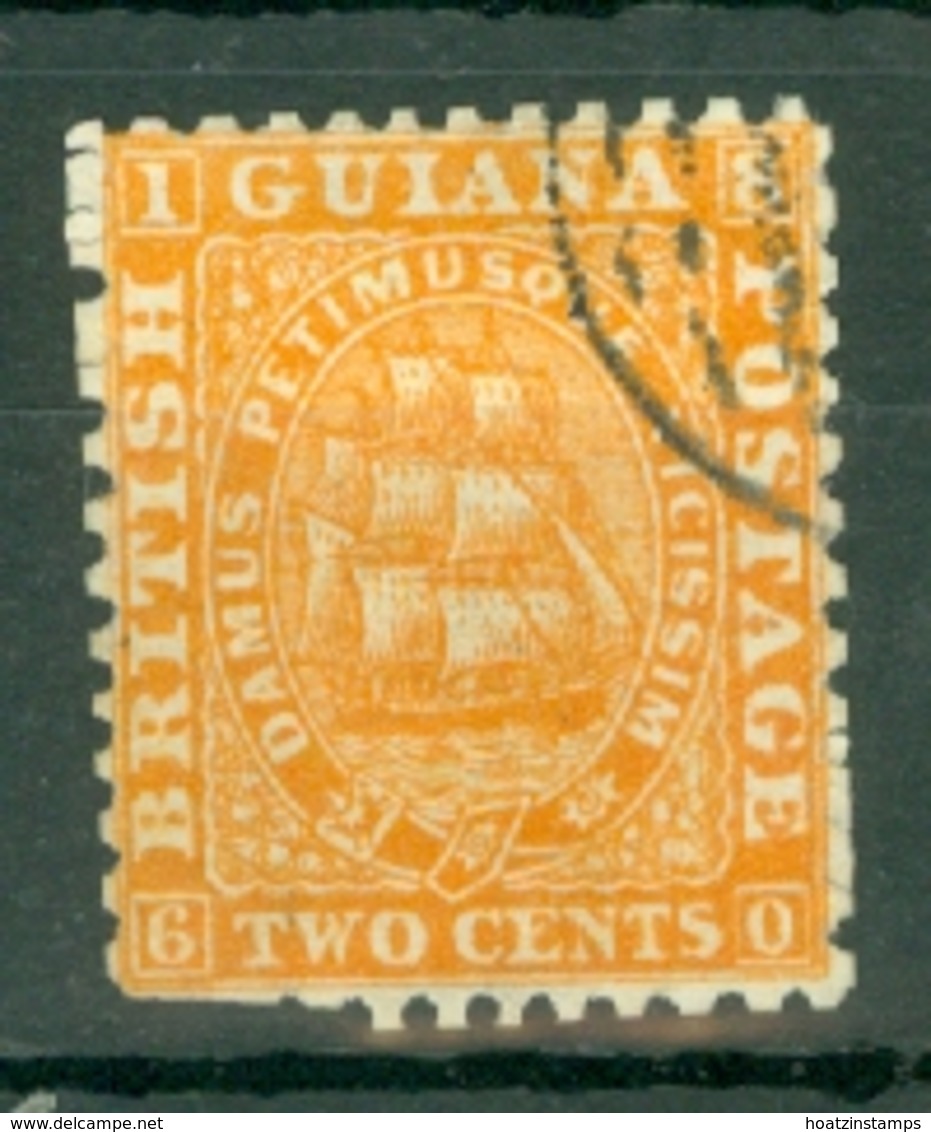 British Guiana: 1860/63   Ship   SG30   2c  Deep Orange  [Perf: 12]   Used - Guyane Britannique (...-1966)