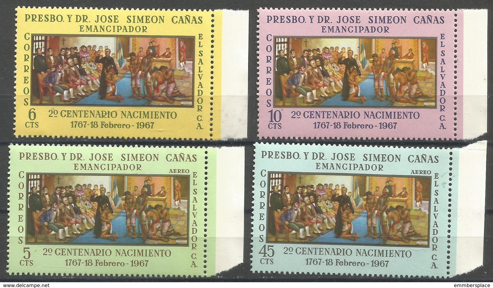 El Salvador - 1967  Dr Jose Simeon Canas MNH **       Sc 774-5 & C339-40 - El Salvador