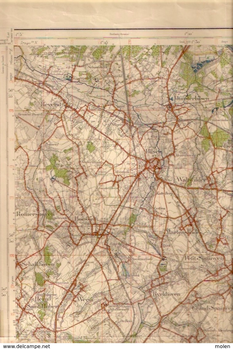 TONGEREN Meting 1872-1935 STAFKAART 34 MAASTRICHT VISE BILZEN HOESELT GLONS VLIJTINGEN MEERSSEN VALKENBURG GULPEN S373 - Tongeren