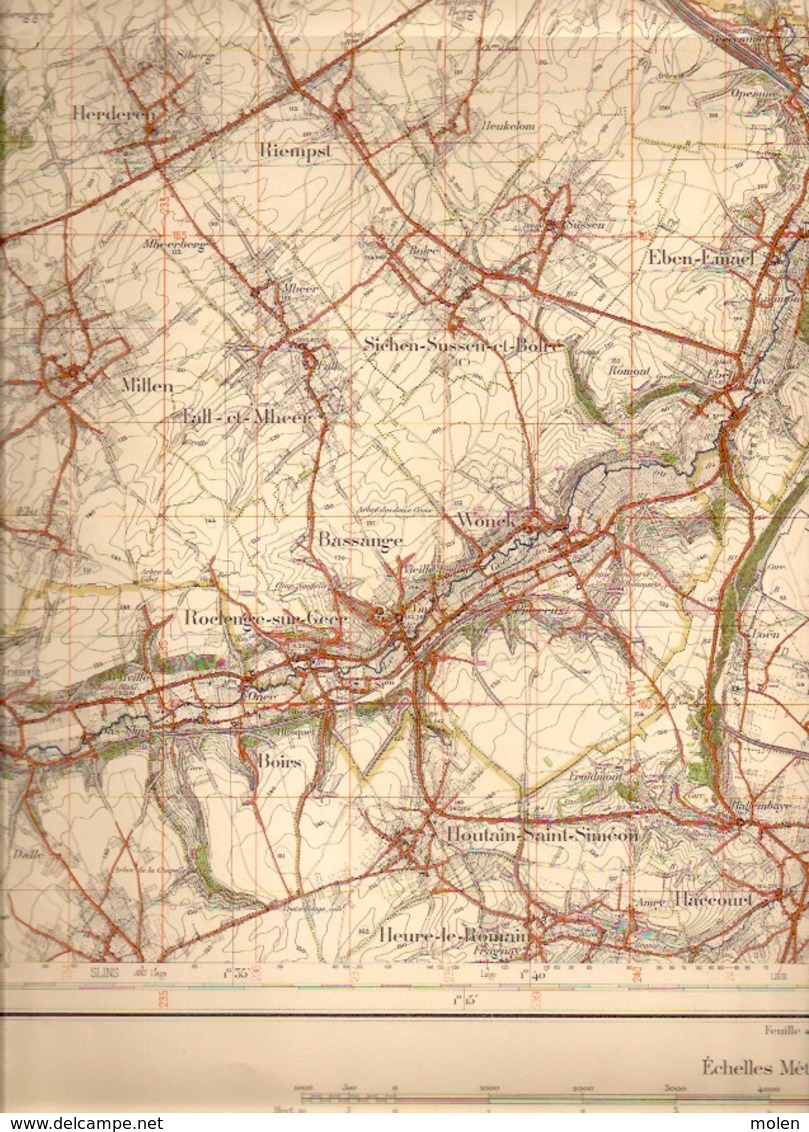 TONGEREN Meting 1872-1935 STAFKAART 34 MAASTRICHT VISE BILZEN HOESELT GLONS VLIJTINGEN MEERSSEN VALKENBURG GULPEN S373