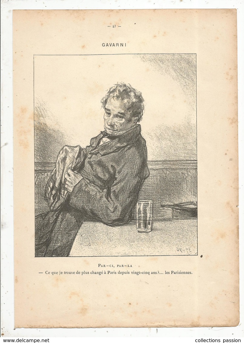 Gravure D’après Un Dessin Issue D'un Ouvrage , De GAVARNI, 2 Gravures,2 Scans, Recto Verso,frais Fr 1.55 E - Estampes & Gravures