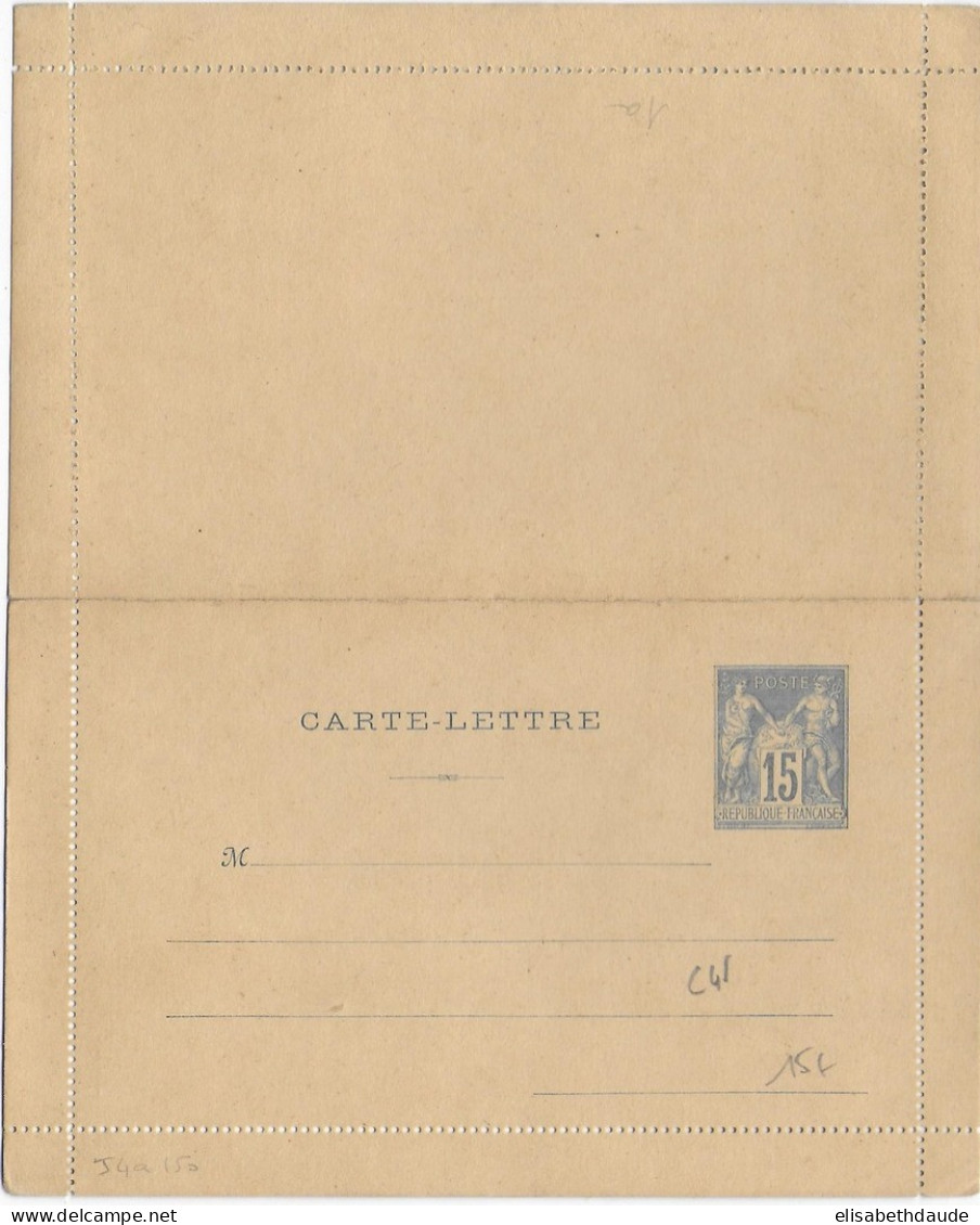 1886 - CARTE-LETTRE ENTIER TYPE SAGE NEUVE - Letter Cards