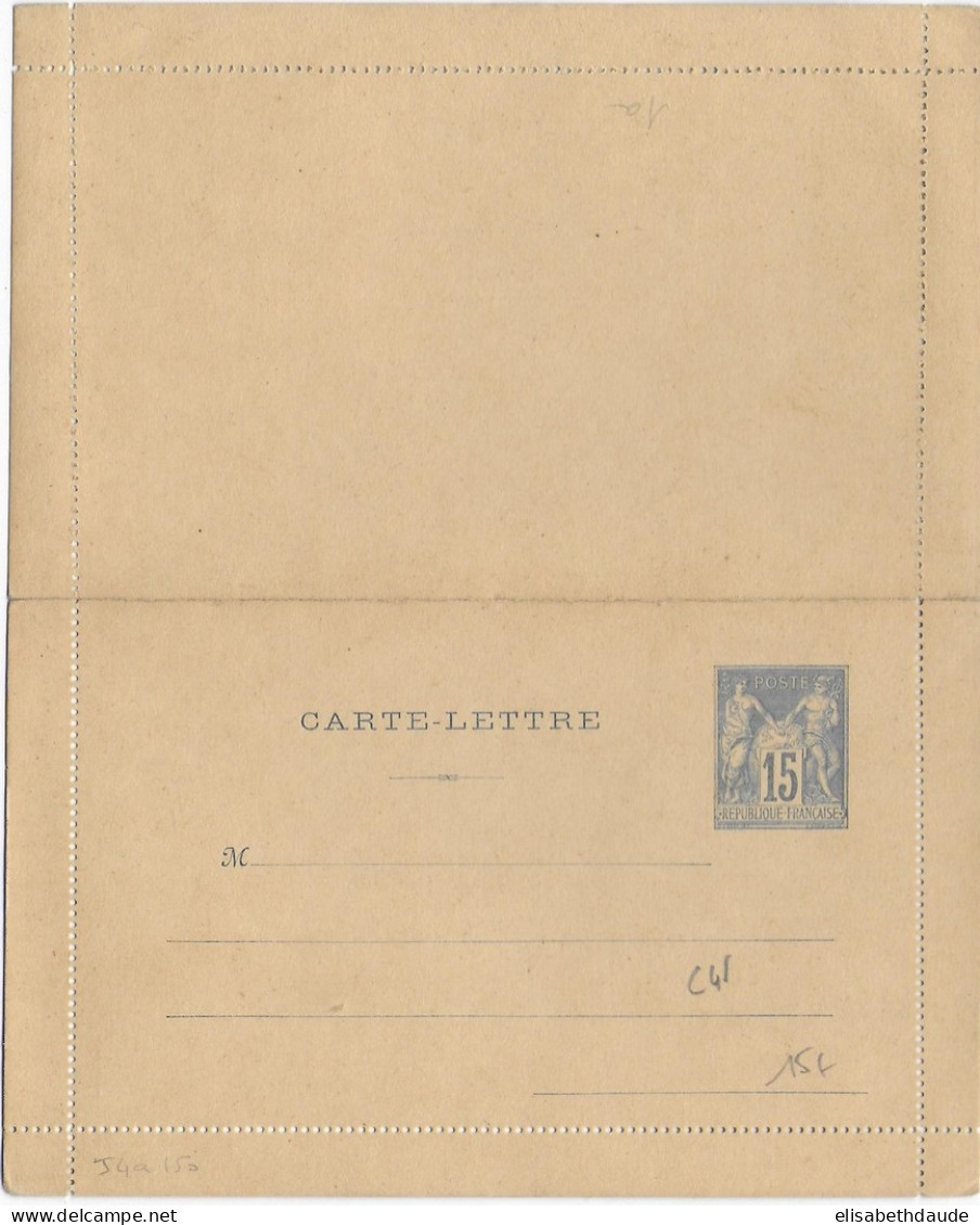 1886 - CARTE-LETTRE ENTIER TYPE SAGE NEUVE - Cartes-lettres