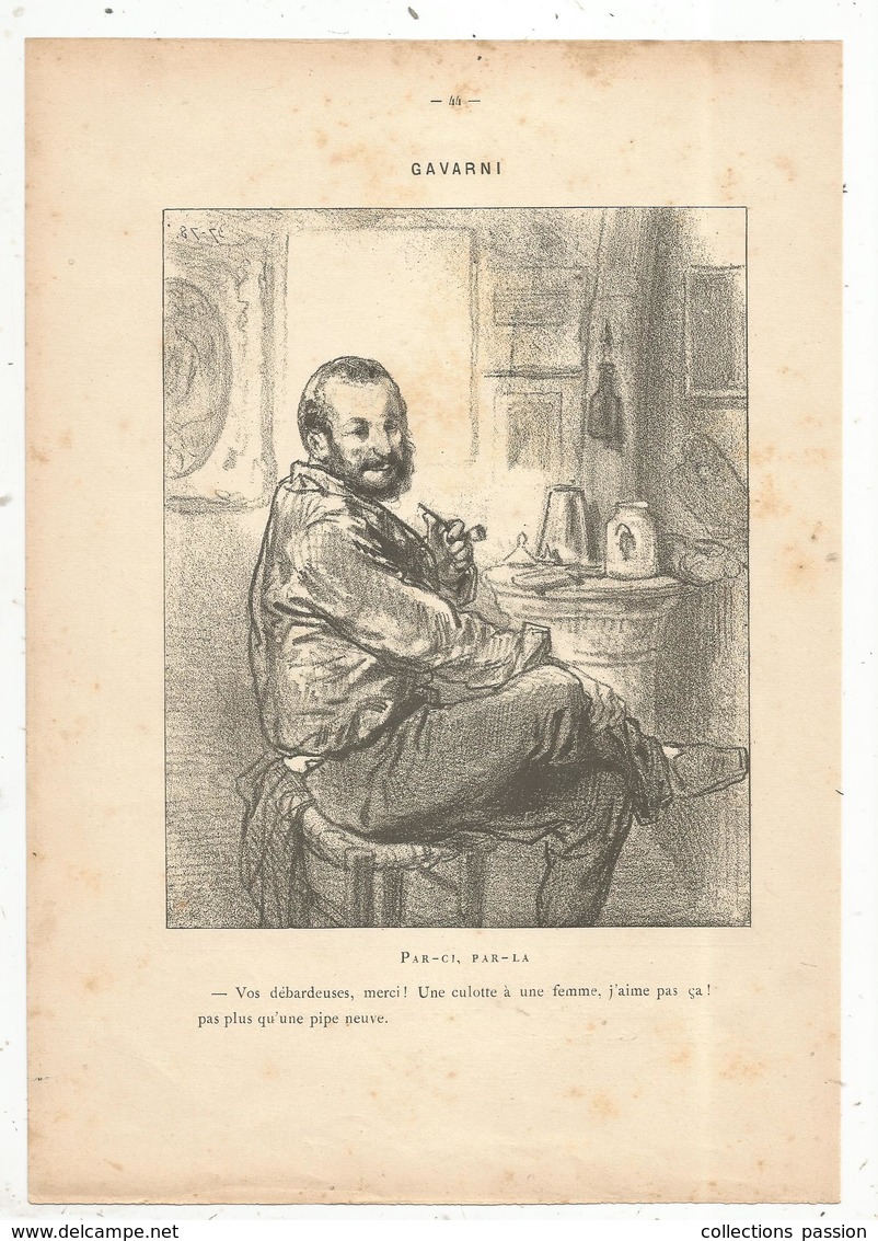 Gravure D’après Un Dessin Issue D'un Ouvrage , De GAVARNI, 2 Gravures,2 Scans, Recto Verso,frais Fr 1.55 E - Estampes & Gravures