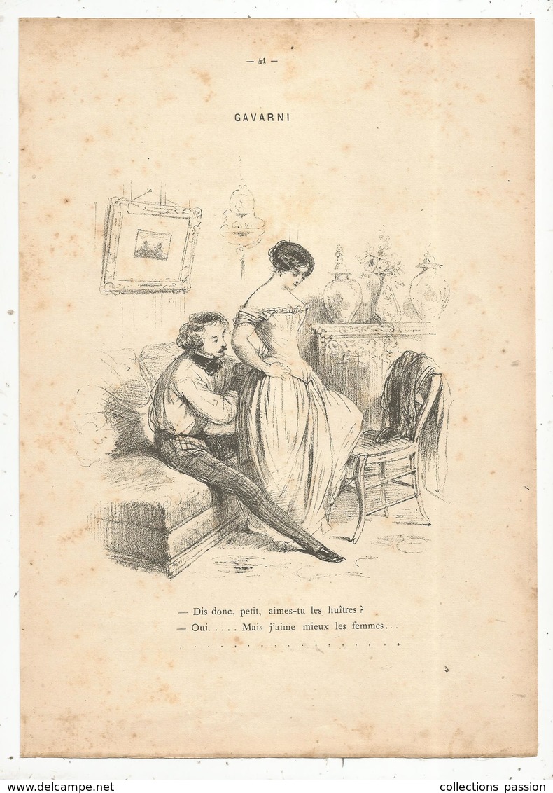 Gravure D’après Un Dessin Issue D'un Ouvrage , De GAVARNI, 2 Gravures,2 Scans, Recto Verso,frais Fr 1.55 E - Estampes & Gravures