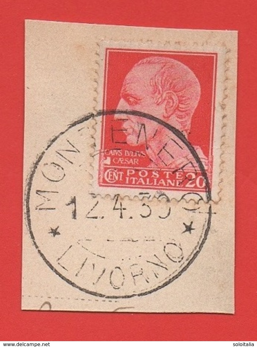 1929-42 (247) Serie Imperiale (filigrana Corona Con Fasci) Cent 20 - Su Frammento - Usados