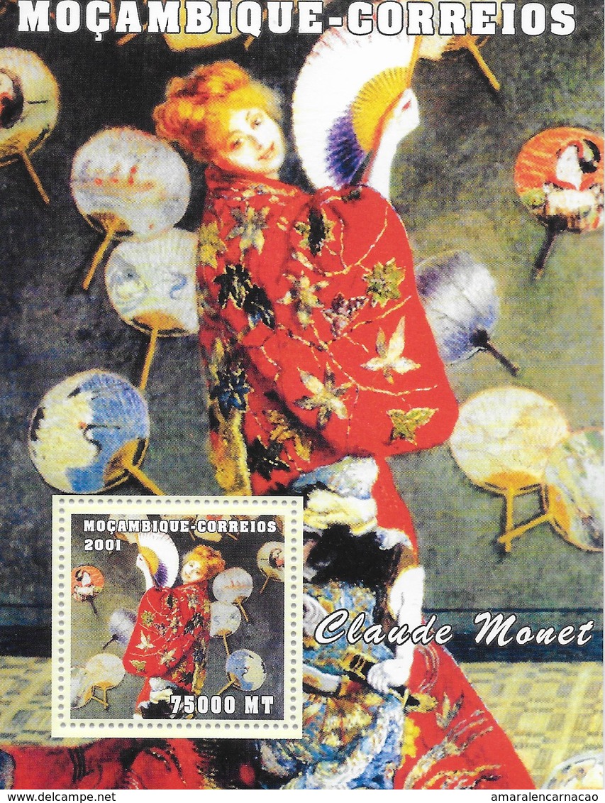 TIMBRES - STAMPS - SELLOS - MOZAMBIQUE / MOÇAMBIQUE - 2001 - PEINTURE - CLAUDE MONET - BLOC AVEC TIMBRE NEUF - MNH - Autres & Non Classés