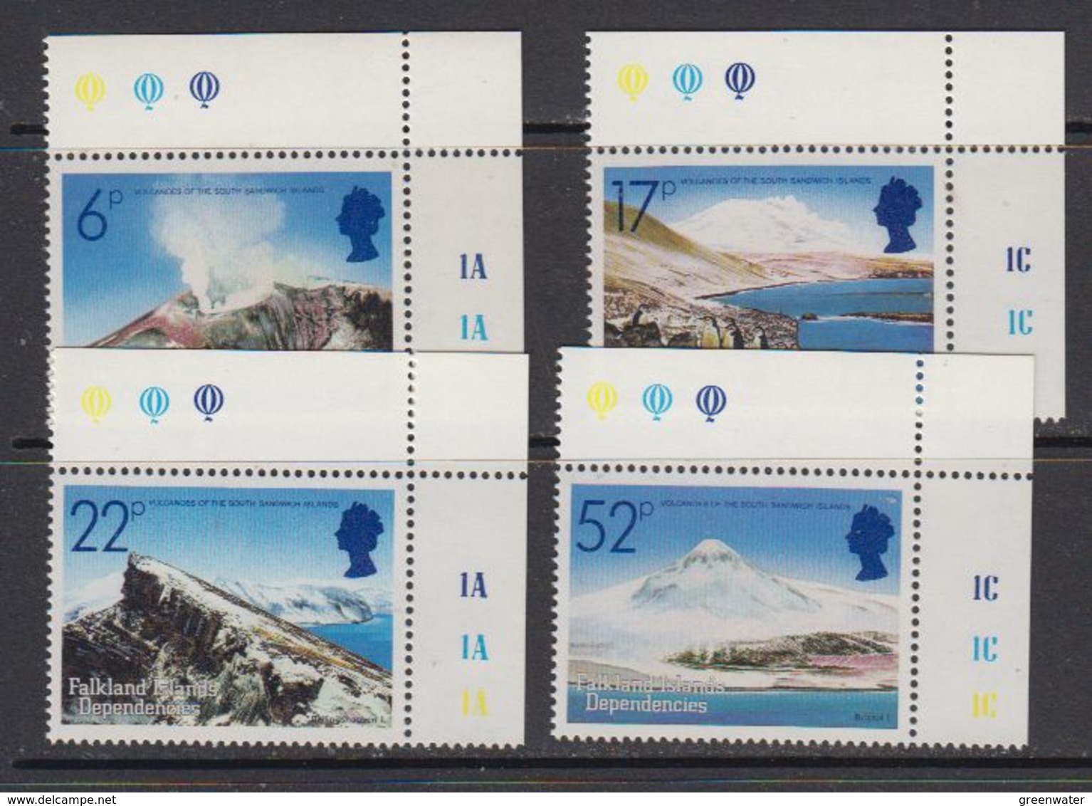 Falkland Islands Dependencies (FID) 1984 Volcanoes 4v (corners) ** Mnh (41700A) - Zuid-Georgia