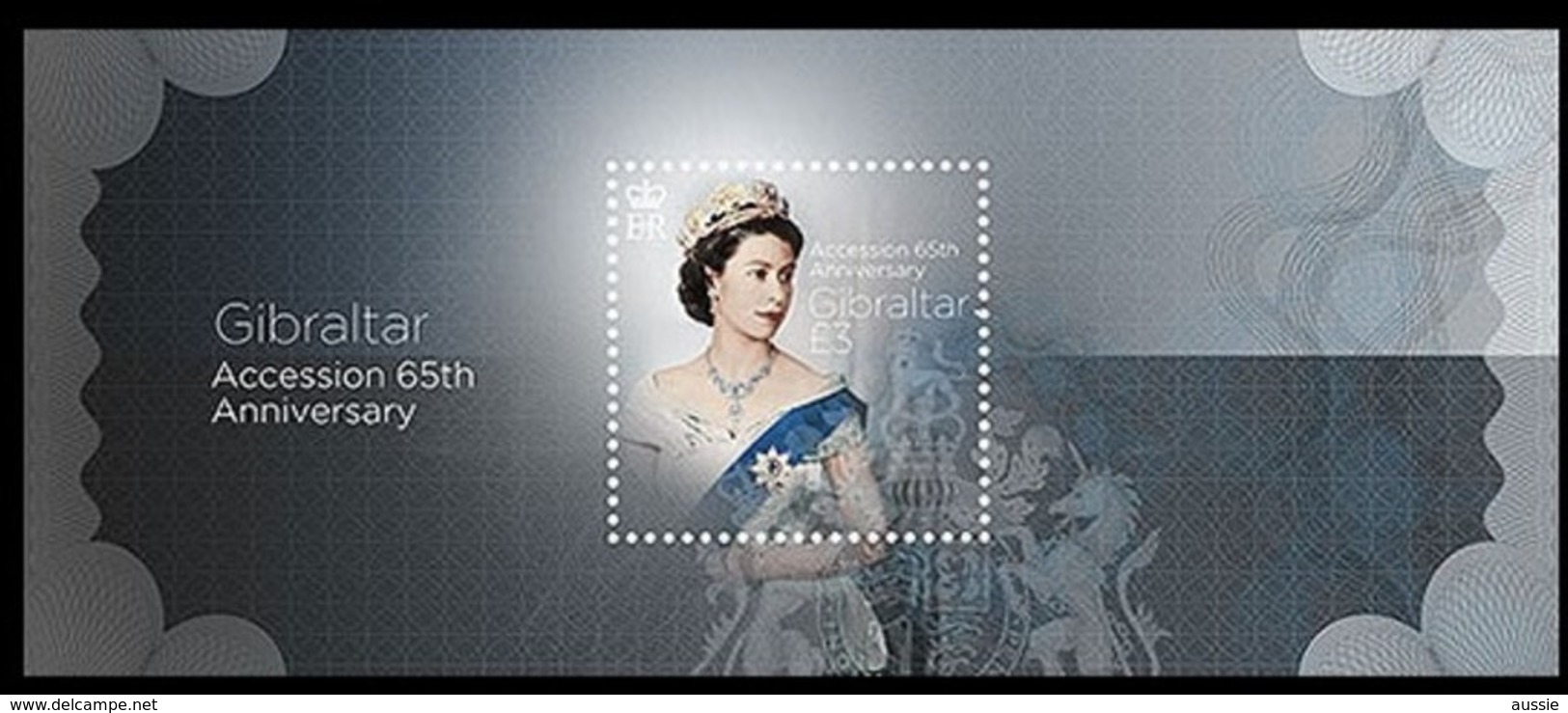 Gibraltar 2017 Micheln° Bloc 126 *** MNH Accession 65th Anniversary Queen Elizabeth II - Gibraltar