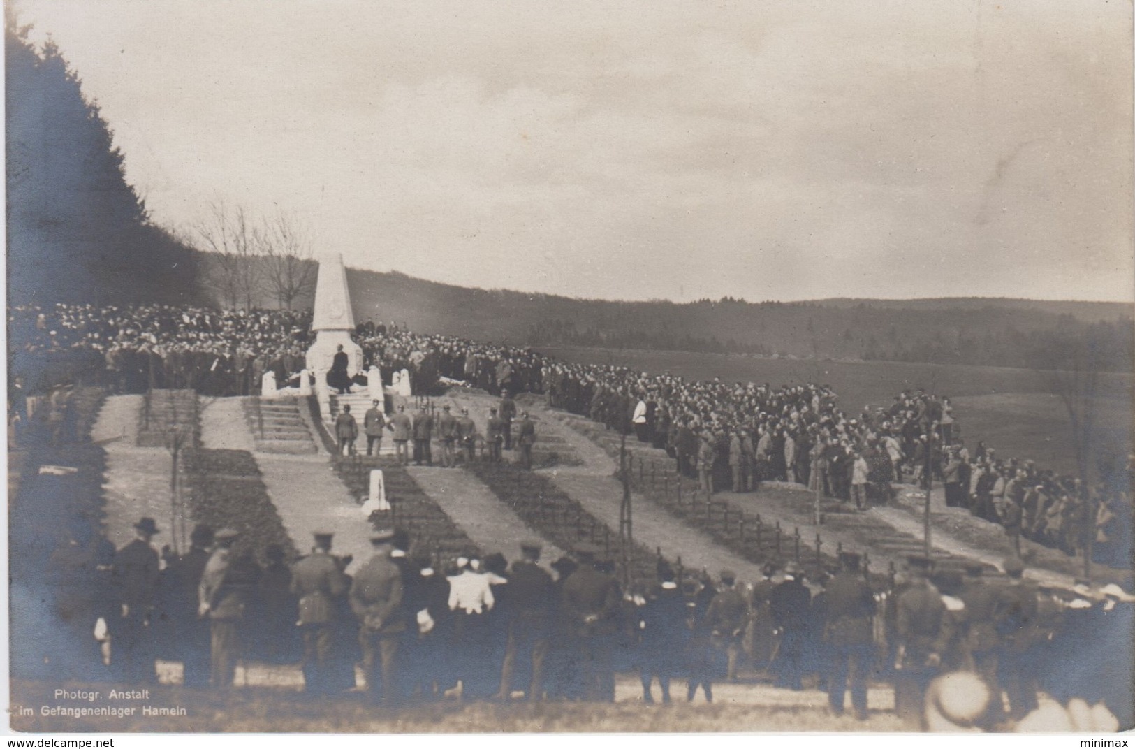 Carte Photo Réelle - Camp De Prisonniers ( Hamain ) - Monument Aux Morts - Autres & Non Classés