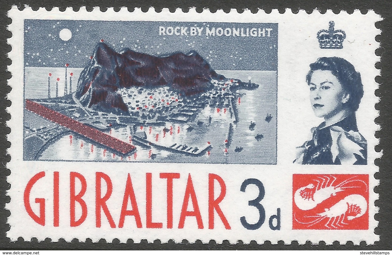 Gibraltar. 1960-62 QEII. 3d MH. SG164 - Gibraltar