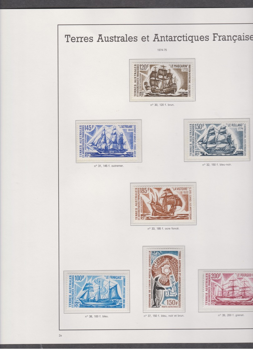 TAAF 9 T Neufs Xx Poste Aérienne Années 1974 1975 Complètes  N°YT PA 30 à33 - 37 à 41A - Unused Stamps