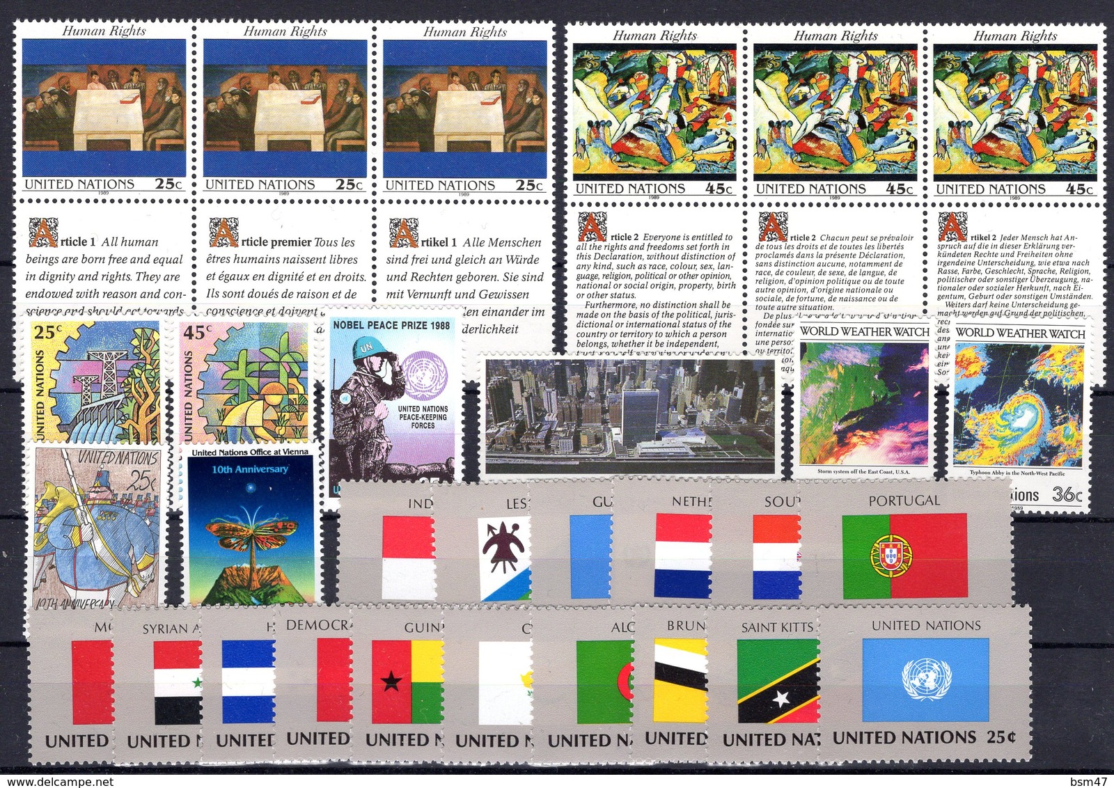 UNO New York: 1989 - Complete Year MNH / Postfris - Ongebruikt