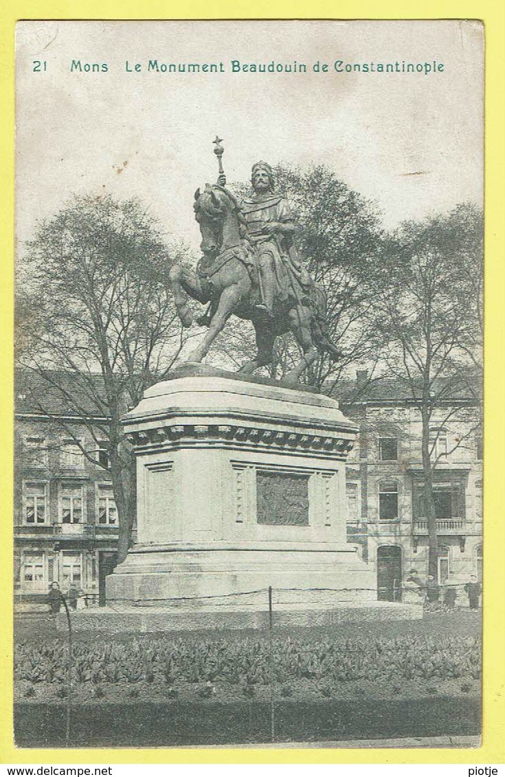 * Mons - Bergen (Hainaut - La Wallonie) * (nr 21) Le Monument Beaudouin De Constantinople, Statue, Cheval, Rare - Mons