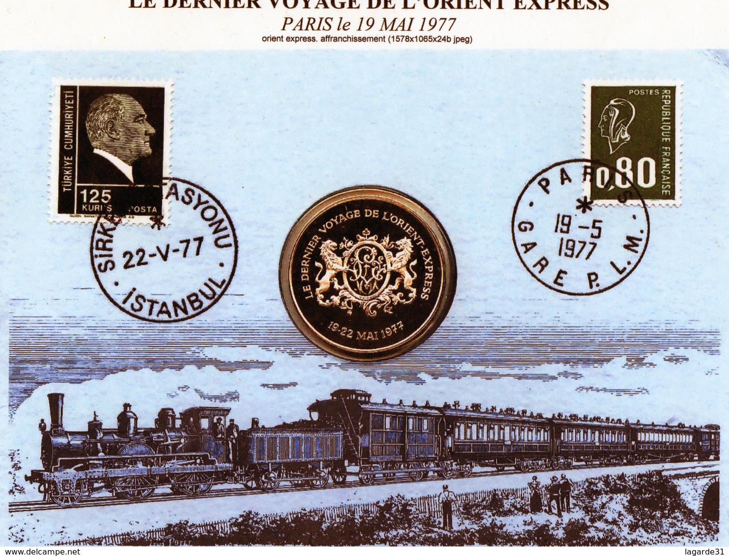 Le Dernier Voyage De L'Orient Express Pochet Avec Documentation Commémorative Pièce + Timbre - RARE - Autres & Non Classés