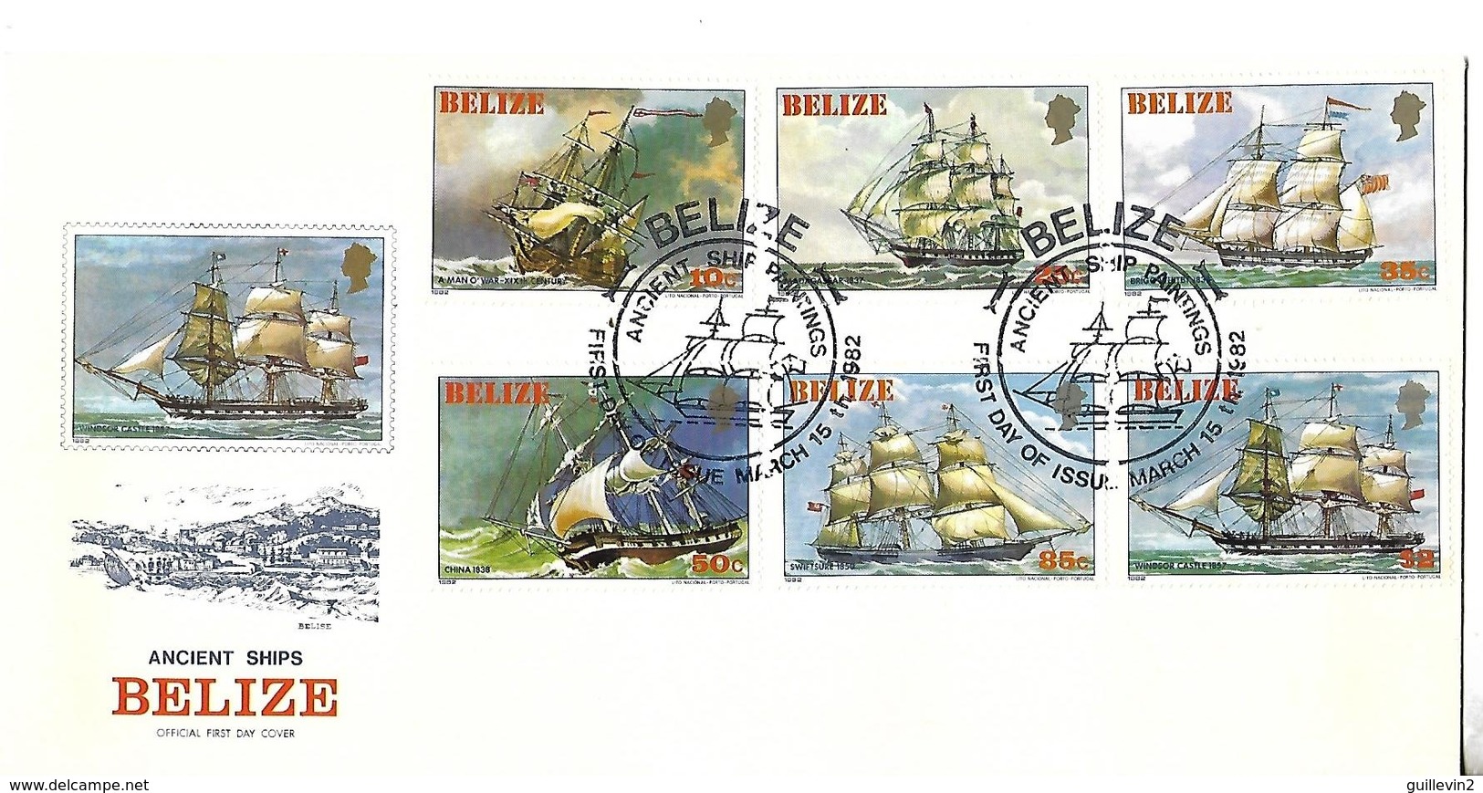 BELIZE FDC 1982-Mi-Nº 625-630 - NAVIRES - Belize (1973-...)